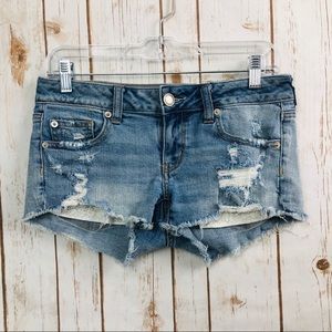 American Eagle Stretch Super Low Shortie Shorts